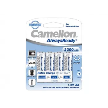Camelion | AA/HR6 | 2300 mAh | Baterias AlwaysReady Ni-MH | 4 unid.