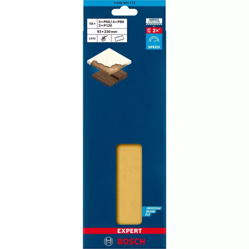 Folha de lixa Bosch EXPERT 2608901112 93x230 mm – conjunto de 10 unidades