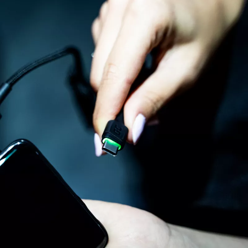 Cabo USB Green Cell KABGCSET03 2 m USB A USB C preto