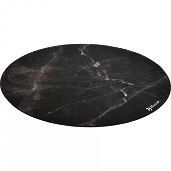 Tapete de proteção de chão para cadeiras Arozzi Zona Round Floor Pad – preto Marble, tapete de proteção redondo para pavimentos duros e alcatifados