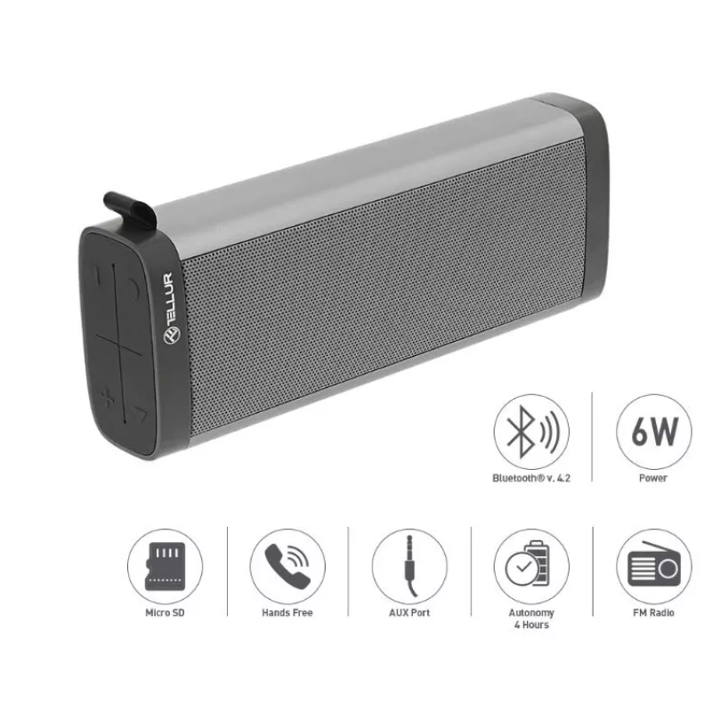 Coluna portátil Bluetooth Tellur Selene Gray