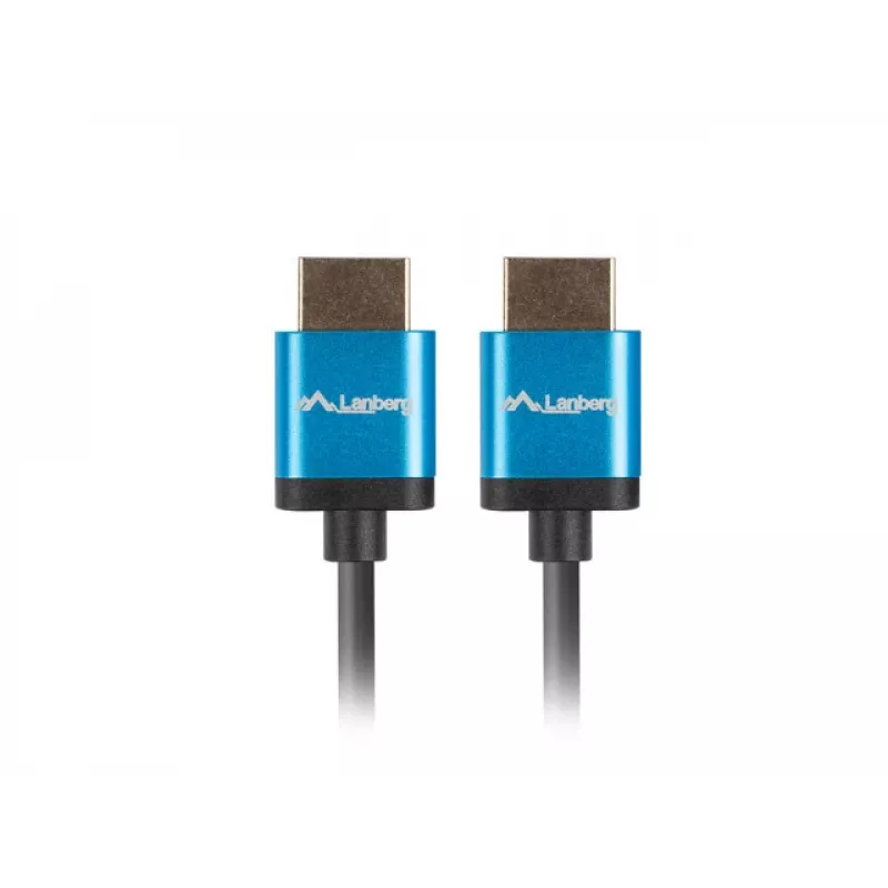 Cabo HDMI LANBERG CA-HDMI-22CU-0018-BK 1,8 m — HDMI Type-A para A, HDMI 2.0, 18 Gbit/s, ARC, banhado a ouro