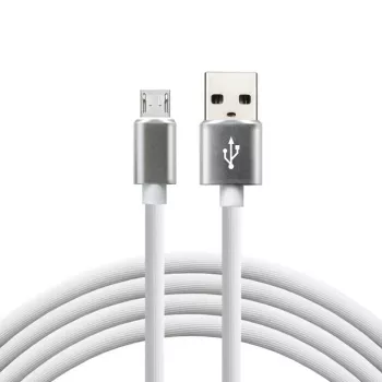 Cabo everActive USB 1m - branco, silicone, carregamento rápido, 2,4A - CBS-1MW