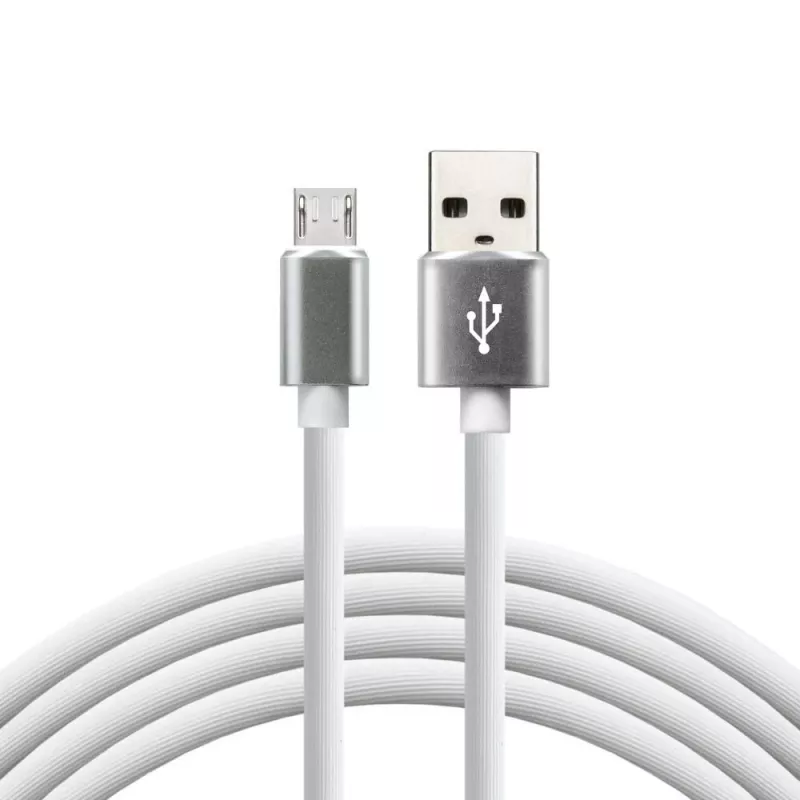 Cabo everActive USB 1m - branco, silicone, carregamento rápido, 2,4A - CBS-1MW