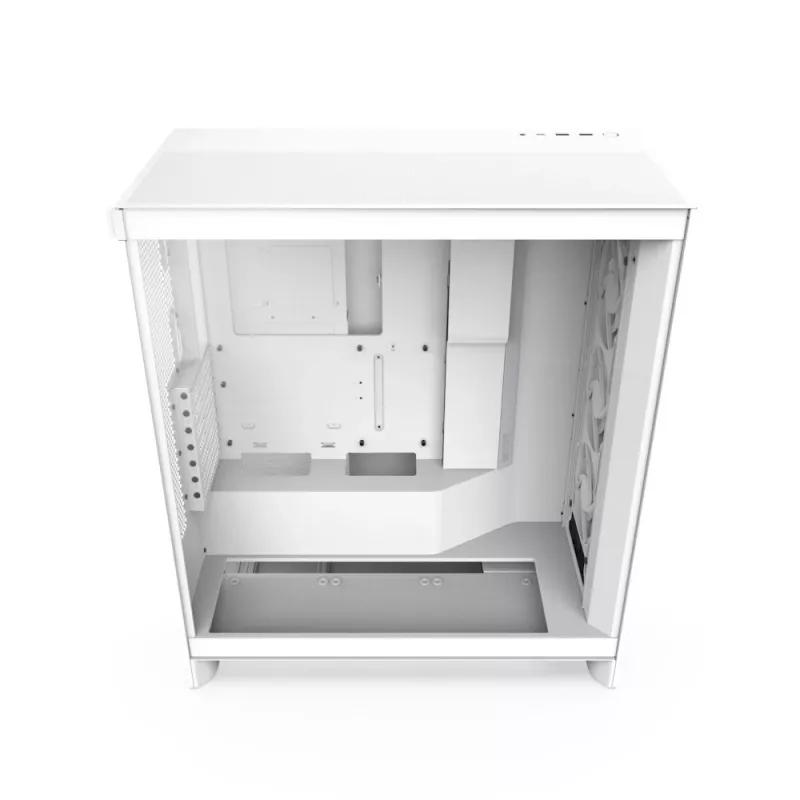 Caixa para PC NZXT H7 Flow RGB Midi Tower branca — vidro temperado, EATX, frente 3×120mm, USB-C