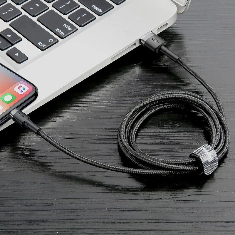 Cabo Baseus Cafule USB Lightning 2A 3m (preto+cinzento)