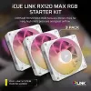 Ventoinhas Corsair iCUE LINK RX120 MAX RGB 12 cm branco 3 unid. 400-2000 rpm