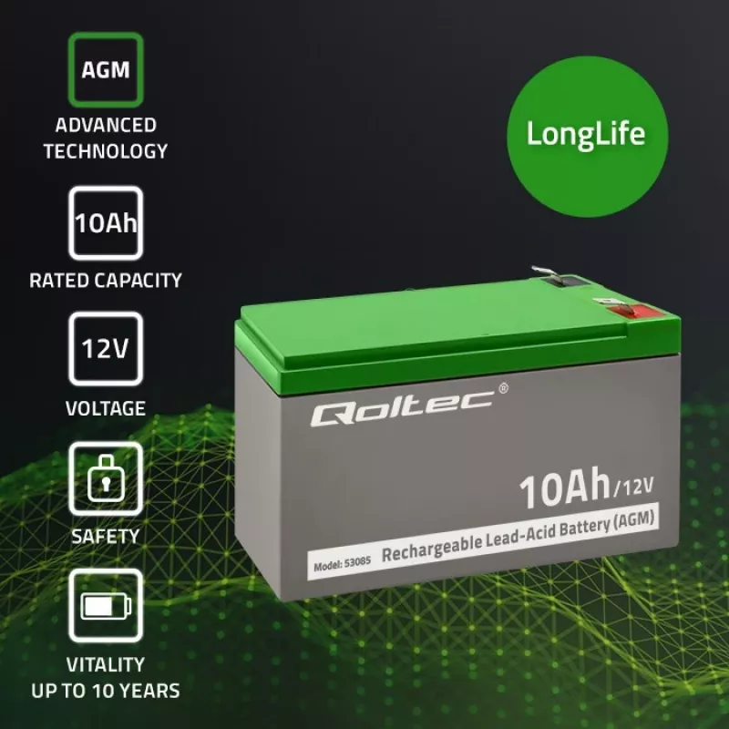 Bateria AGM 12V 10Ah sem manutenção para UPS