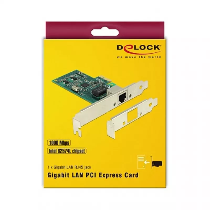 Placa de rede DeLOCK 89943 interna Ethernet 1000 Mbit/s
