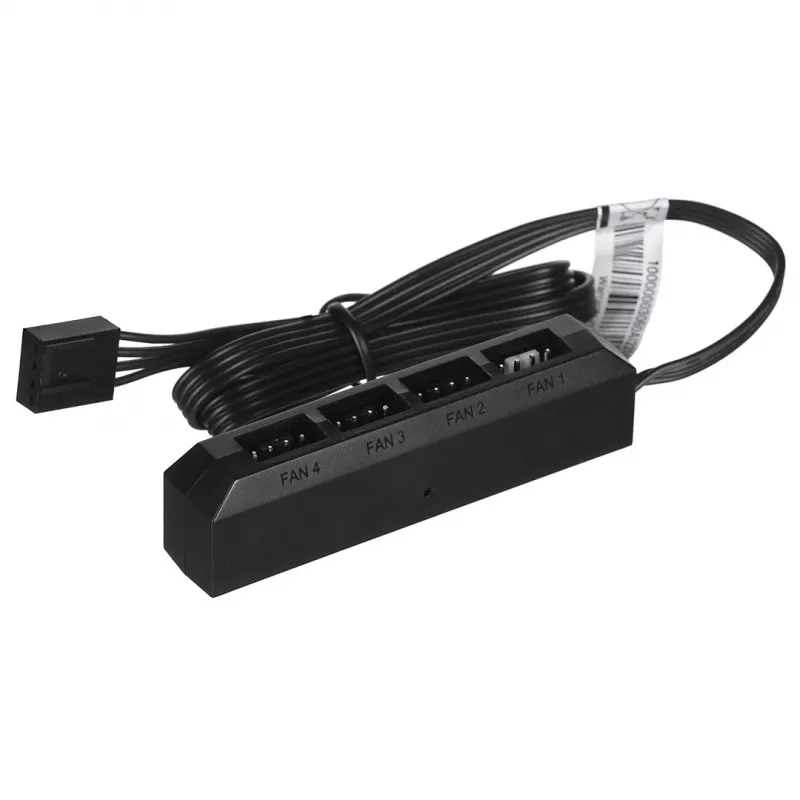 Hub para ventoinhas DeepCool FH-04 – ATX de 20 pinos para 4× 3 pinos Molex, cabo de 0,55 m, preto