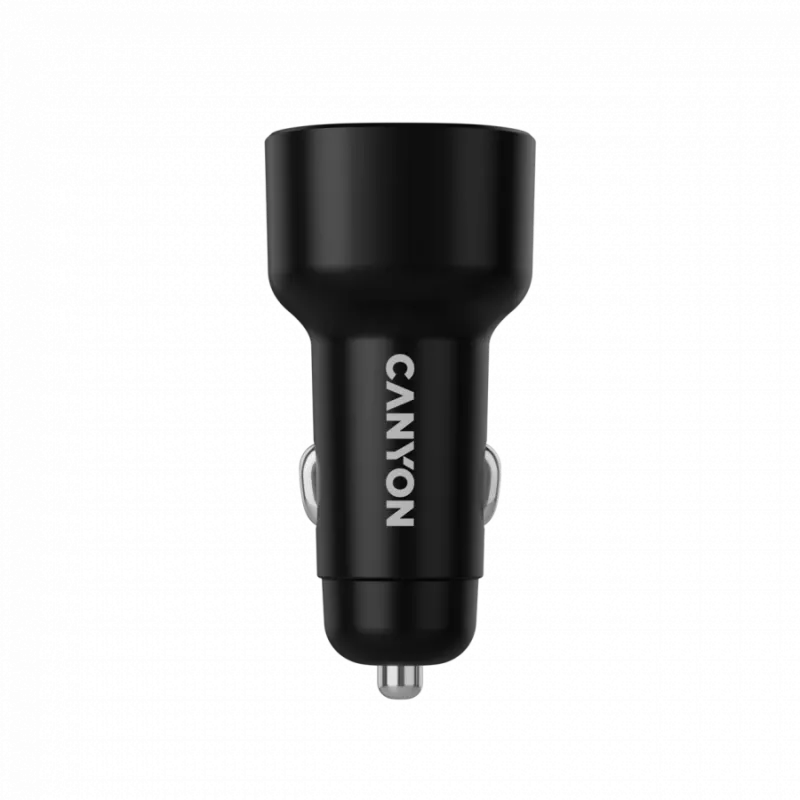 Carregador de automóvel CANYON OnDrive 60 PD 60W 2xUSB-C — 60W de potência, 2 portas USB-C, preto