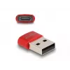 Delock - Adaptador USB - USB (M) para 24 pin USB-C (F) - USB2.0 3 A - vermelho (60050)
