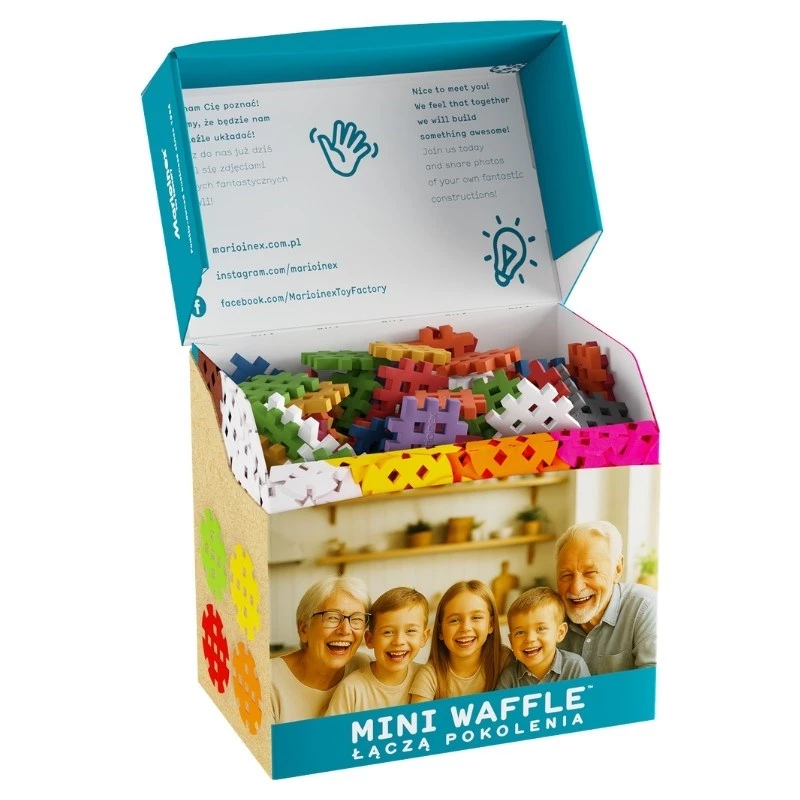 Marioinex Mini Waffle blocos de construção conjunto sénior – 200 peças, multicolorido, idade recomendada 6+