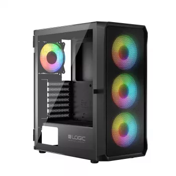 Caixa LOGIC CONCEPT Portos ARGB ATX Mid-Tower, preto