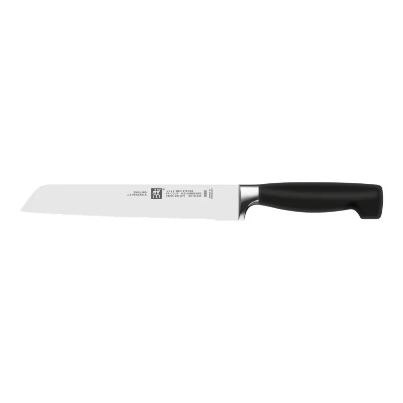 Conjunto de facas e bloco de corte ZWILLING 35145-000-0 — 7 peças, lâminas de aço inoxidável, cabos de plástico, incluindo faca de pão, descascador, faca de cozinha, faca de fatiar, compartimento para tesouras