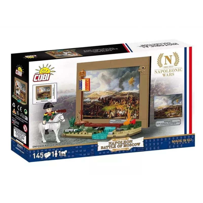 Conjunto de construção Cobi Napoleão Batalha de Moscovo 145 peças maquete histórica diorama