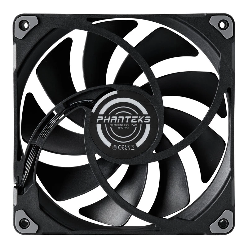 Ventoinha de caixa PHANTEKS M25 PWM 140 mm – pack de 3, preto