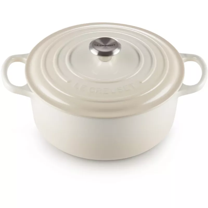 Assadeira redonda Le Creuset Signature 26cm Meringue (21177267164430)