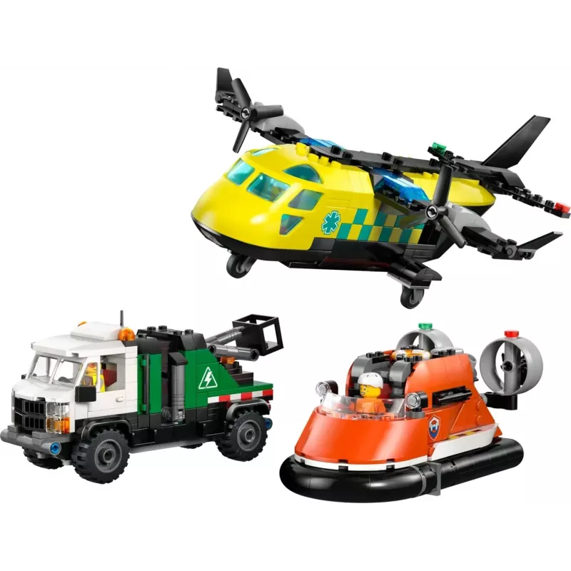 LEGO CITY 60505 Avião, camião de assistência e hovercraft