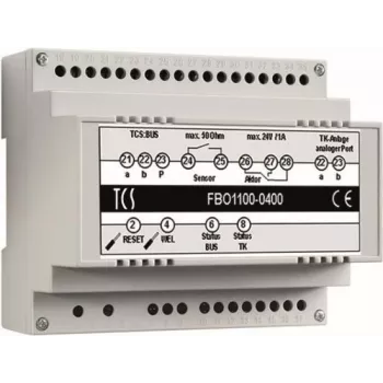 Interface TCS FBO1110-0400 TKI para 64 destinos de chamada 16 n.º de telefone calha DIN 6TE (FBO1110-0400)