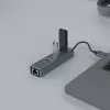 Hub USB-A SAVIO com RJ-45 Gigabit Ethernet AK-57 — 3× USB-A + RJ-45, USB 3.2 Gen 1 Micro‑B host, 5 Gbit/s, 4 portas, cinzento