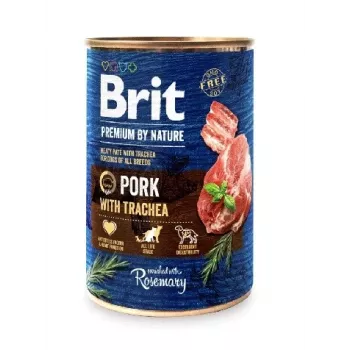 Ração húmida para cães Brit Premium by Nature Porco com traqueia 400 g, sem cereais, para todas as raças e idades