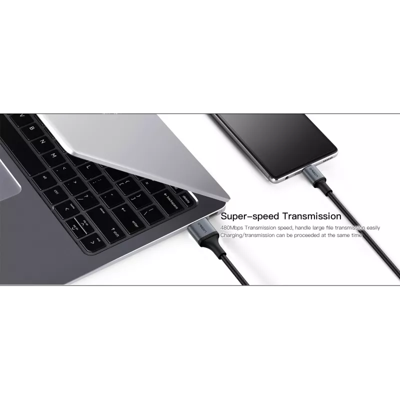 Cabo USB Type-C 2-em-1 Orsen S8, 5A, 1,5 m (carregamento rápido/dados)