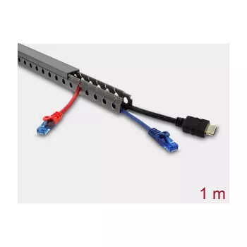 Calha para cabos DELOCK 22027, secção 25×25 mm, comprimento 1 m, cinzento