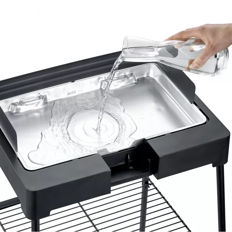 Grelhador elétrico Severin PG 8568 2200 W preto superfície de cozedura retangular