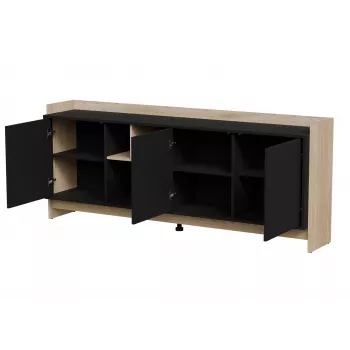 Cómoda Cama PORTO 3D 190x38x77 carvalho/preto