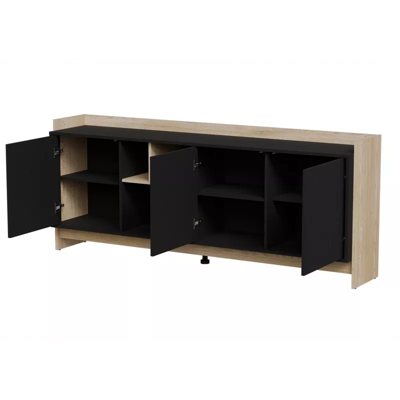 Cómoda Cama PORTO 3D 190x38x77 carvalho/preto