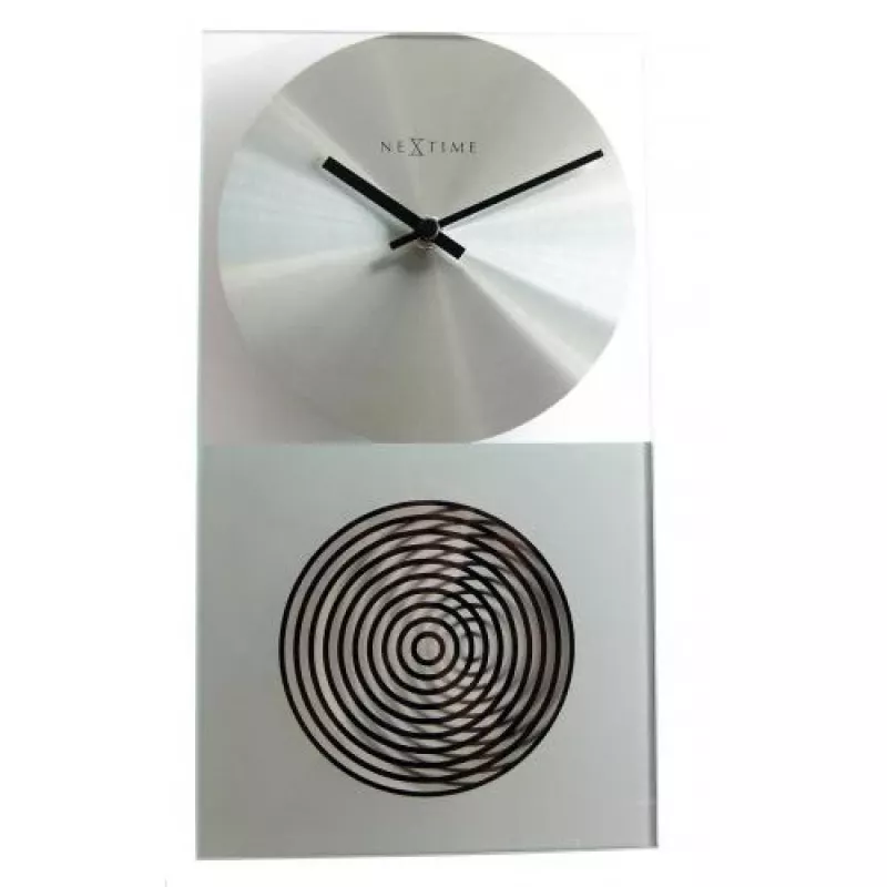 NeXtime Relógio 3028 OP, 16x30,2 cm, parede, vidro, prateado