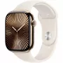 Apple Watch Series 10 GPS + Cellular 46 mm caixa de titânio dourado com bracelete desportiva Starlight – S/M