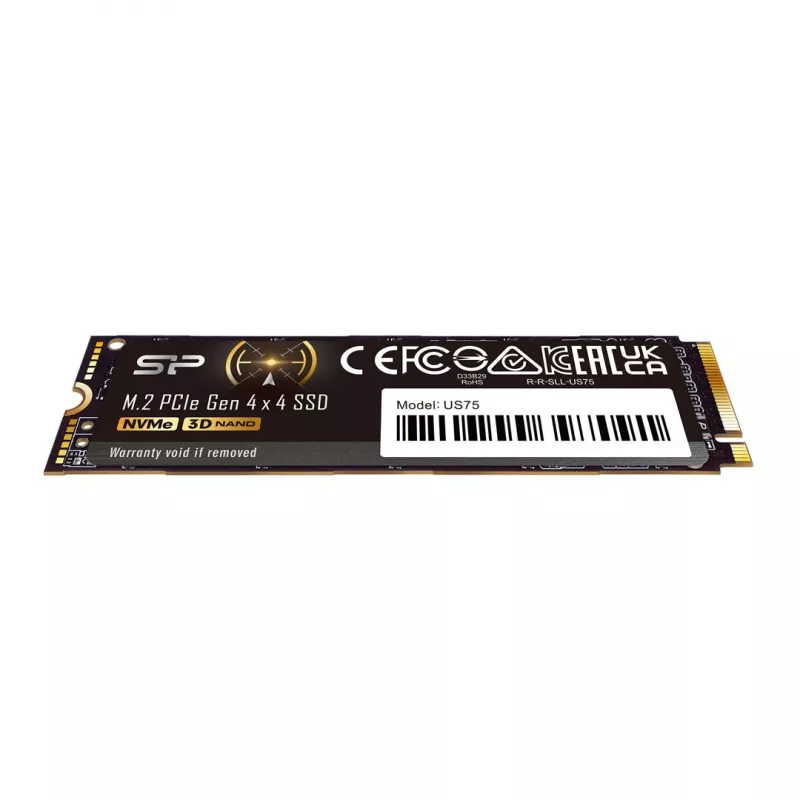 SSD M.2 2280 2 TB Silicon Power US75 PCIe 4.0 NVMe, leitura 7000 MB/s, escrita 6000 MB/s