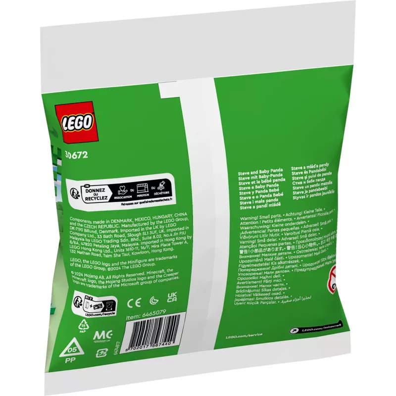 LEGO Minecraft Steve e Panda Bebé 30672 Saco de plástico
