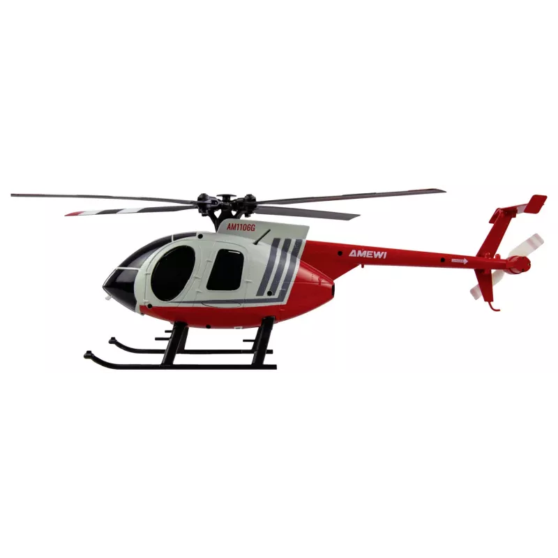 Amewi Helicóptero RC MD500 Bateria Li-Po 350mAh Prateado/Vermelho (25354)