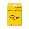 Conversor DeLOCK 63803 USB Type-C para 22 pin SATA 6 Gb/s para SSD / HDD de 2,5 polegadas, ASM235CM, 0,5 m