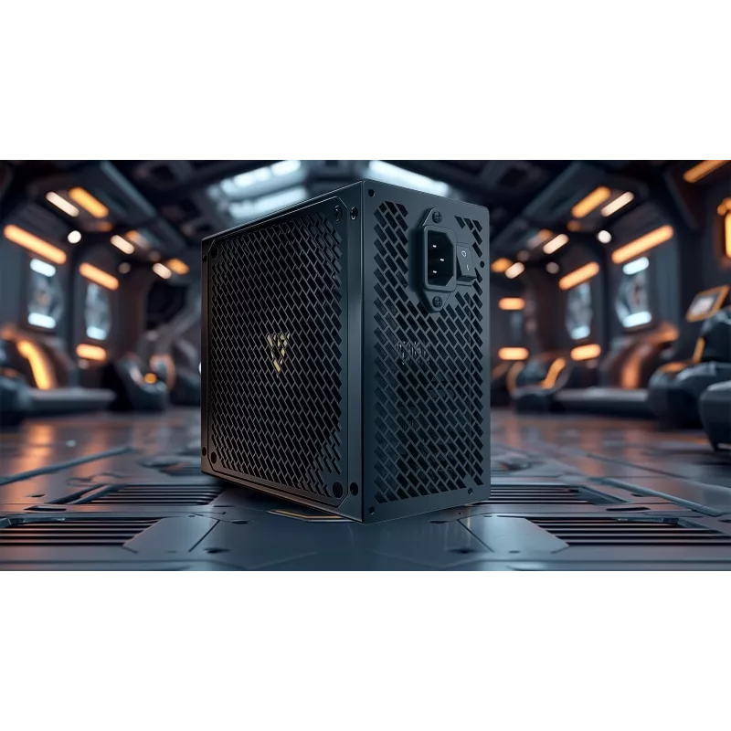 Fonte de alimentação MODECOM VOLCANO HEX GOLD 750W, 80 PLUS Gold, ATX 3.1, modular, ventoinha de 14 cm