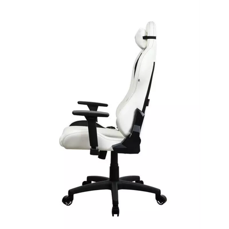 Cadeira gaming Arozzi Torretta SoftPU — branca, revestimento Soft-PU, braços ajustáveis, encosto reclinável