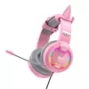 Headset gaming HAVIT Gamenote H2233D RGB — circumaural, com fios, rosa