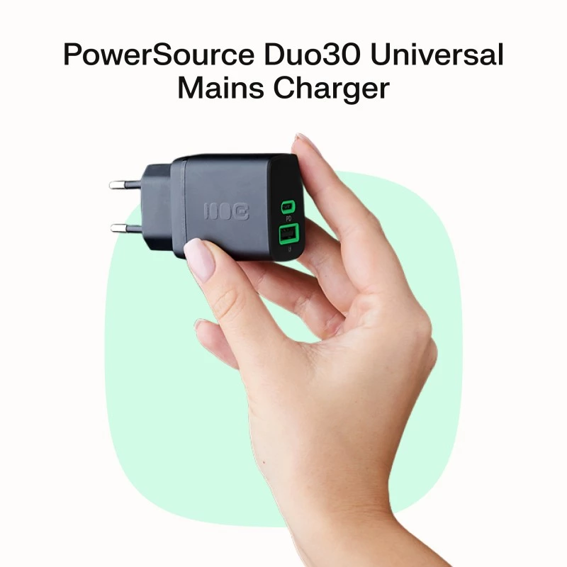 Carregador Green Cell PowerSource Duo30 – 1× USB-A, 1× USB-C, 3A