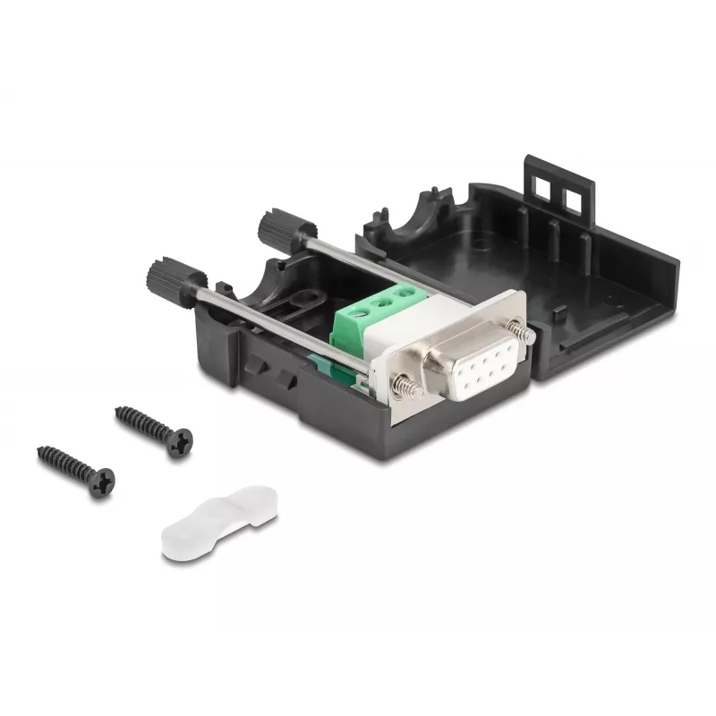 Conector de cabo DeLOCK 90655 D-Sub 9 bloco de terminais de 3 polos preto cinzento