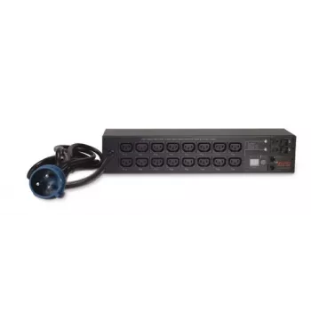 Unidade de distribuição de energia APC AP7922B — 16 tomadas C13, PDU medida e comutável, 2U, 200–230 V, 32 A, cabo de 3,05 m, preto