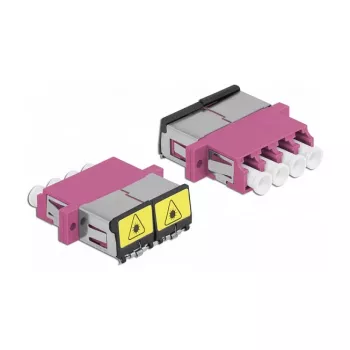 Acoplador de fibra ótica DeLOCK 86906 LC quad fêmea para LC quad fêmea multimodo violeta