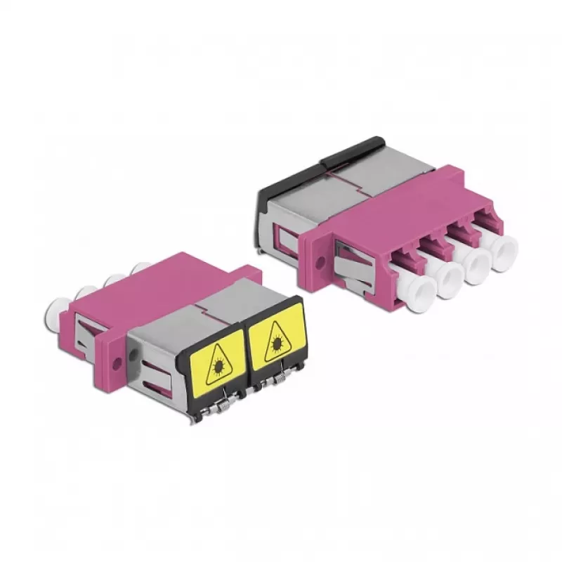 Acoplador de fibra ótica DeLOCK 86906 LC quad fêmea para LC quad fêmea multimodo violeta
