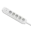 Extensão de energia Qoltec 50276 1,8 m 5 tomadas AC Interior Branco