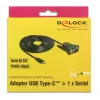 Delock 62964 Adaptador de USB-C para série DB9 RS-232, 1,8 m, preto