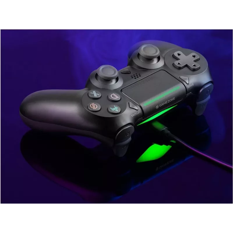 Comando com fio TRACER SHOGUN PRO preto — 16 botões, analógico/digital, cabo de 1,5 m, vibração, PC/PS4/PS3