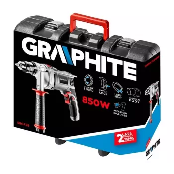 Berbequim de punho de pistola Graphite 58G728, 3000 rpm, bucha de coroa dentada, 1,3 cm