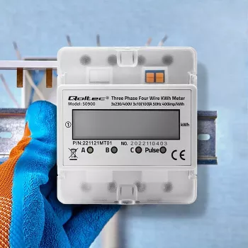 Contador de energia eletrónico trifásico QOLTEC 50900 400V LCD 4P